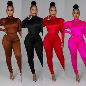 Pink Satin 2 piece set